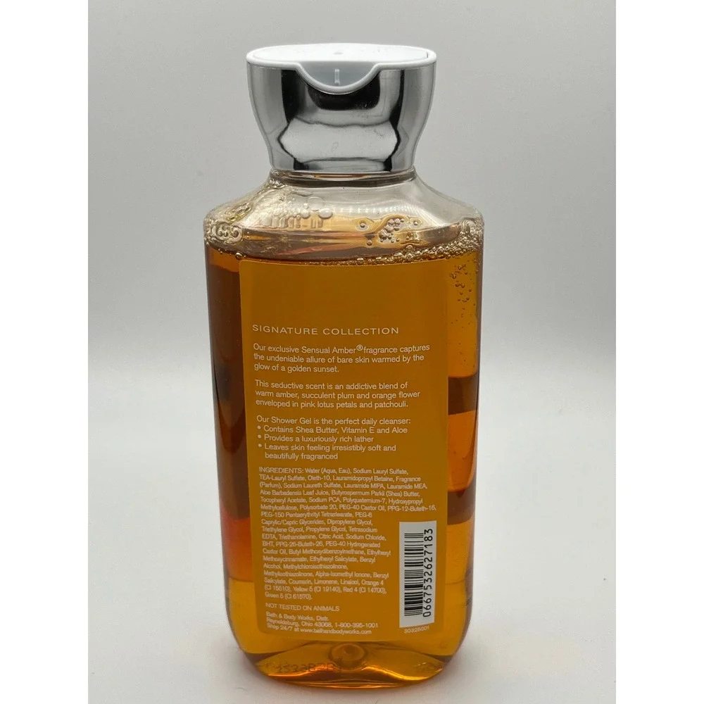 Bath & Body Works Sensual Amber Shower Gel 10oz Signature Collection  Vitamin E
